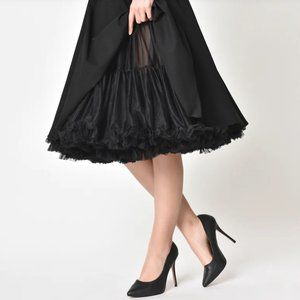 Unique Vintage 1950s Style Black Ruffled Petticoat Crinoline  - NWT